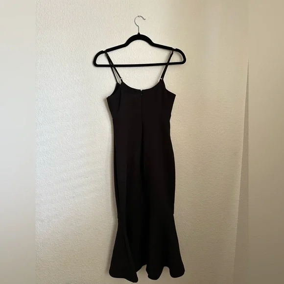 LIKELY Black Prina Midi Dress Zipper Back, Flared Hem, and Adjustable Straps - Picture 5 of 6